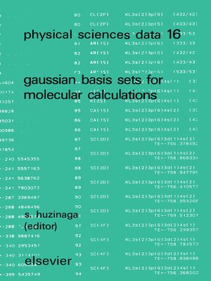 cover image of Gaussian Basis Sets for Molecular Calculations